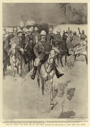 After the Victory, the Sirdar and his Staff being welcomed by the Natives on their entry into Berber